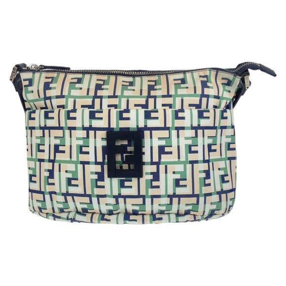 FENDI Pink Canvas Zucca Messenger Shoulder Bag